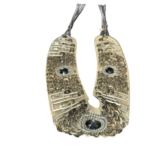 Vtg Leather Metal Accents Designer Chan Luu- Brown- Tassel Ties Med- preowned - Picture 7 of 11